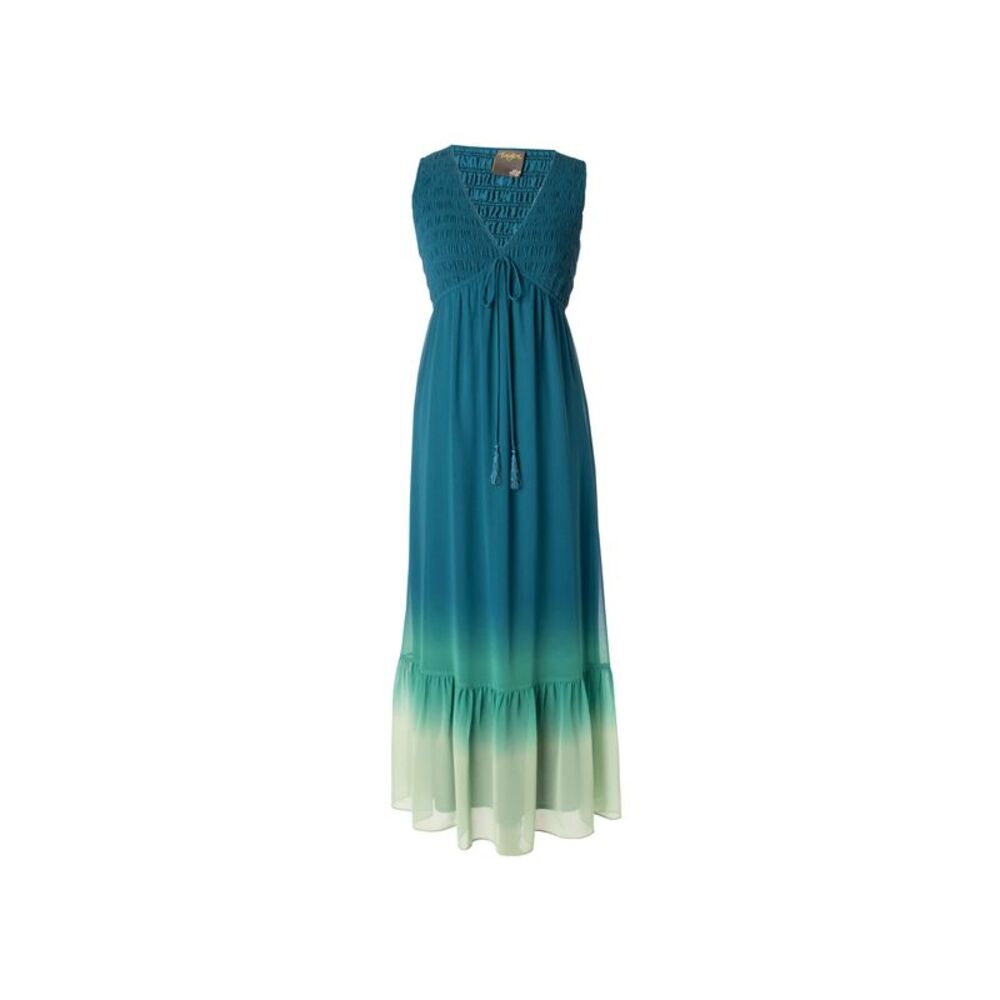 Taylor Womens Smocked Top Ombre Trim Maxi Dress